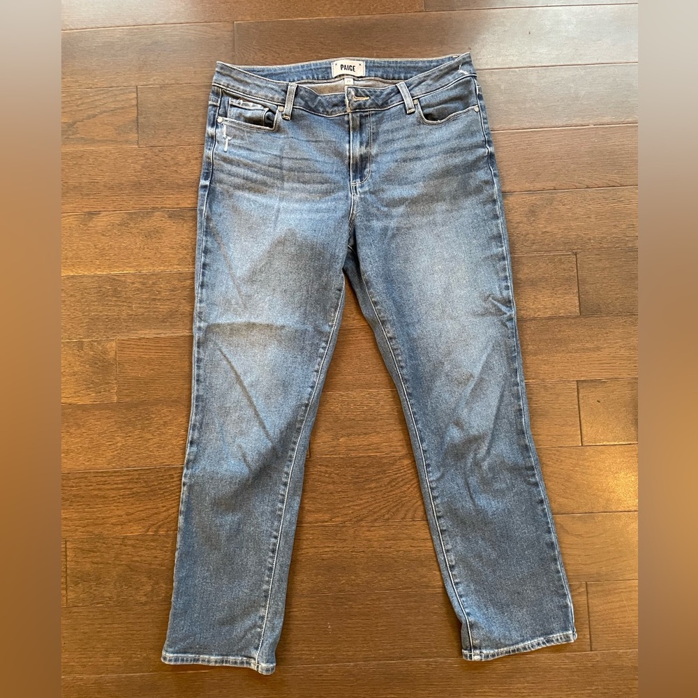 PAIGE Women's Light Blue Ankle Jeans - Picture 3 of 5